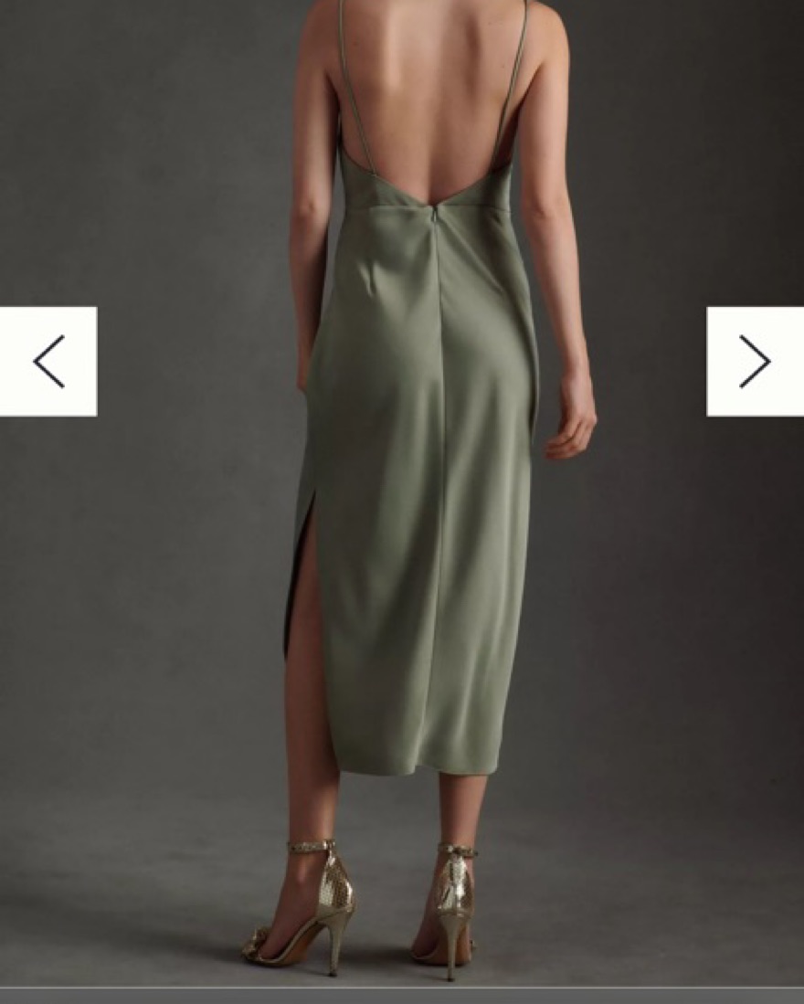 BHLDN August Satin Charmeuse Midi Dress by BHLDN - Pickle