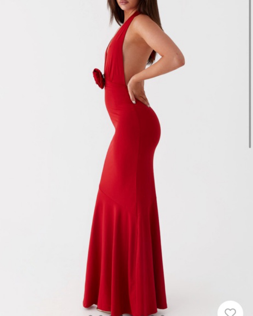 open lace back dress Klara Cut Out Maxi Dress