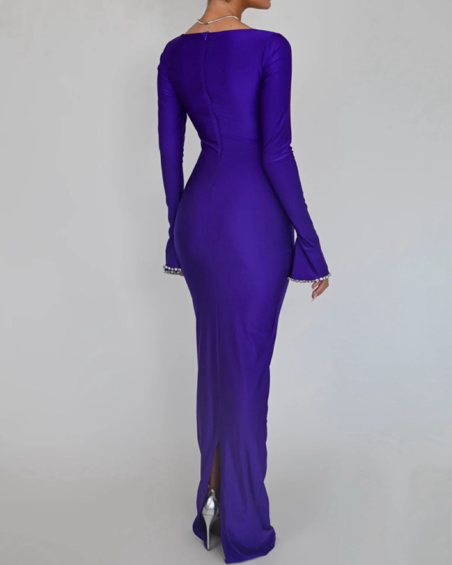 fitted lace wedding dress Luck & Trouble Shimmer Halter Glitter Maxi Dress Plum  Universal Store
