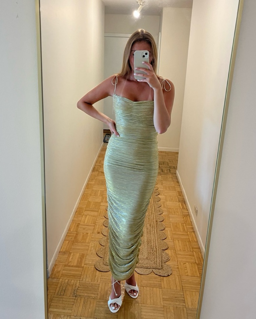 Gold Shimmer Maxi Dress by Zoey Reva - Pickle