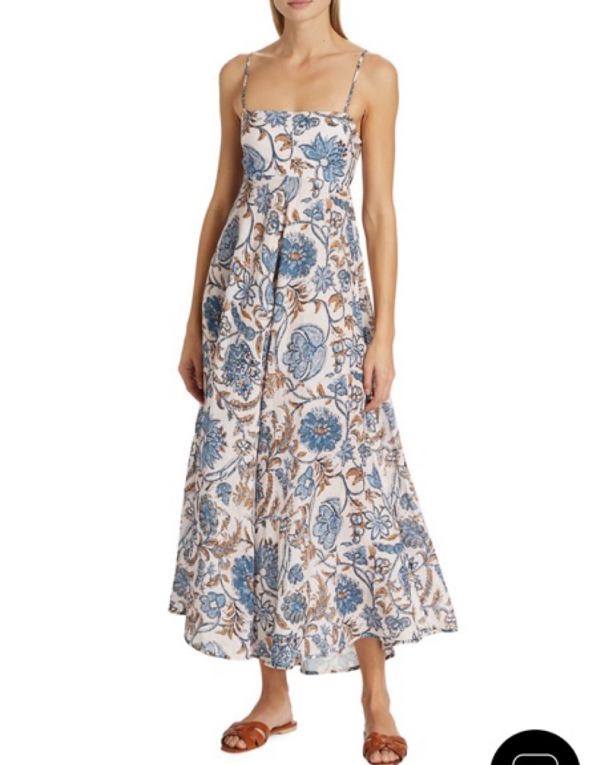 knee length dresses for ladies ZIMMERMANN Tan Leopard Linen Maxi Dress (Sz.4)