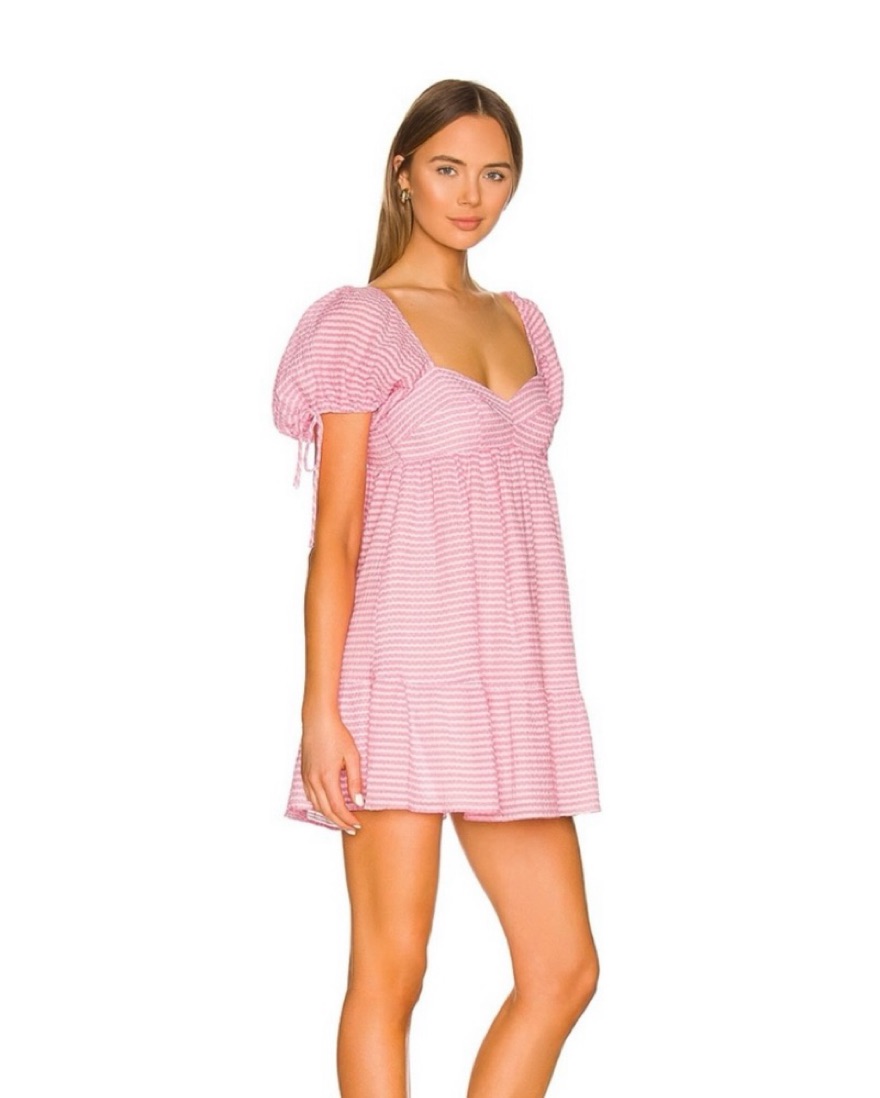 open lace back dress Amanda Uprichard Grady Dress in Cherry Blossom main image 0