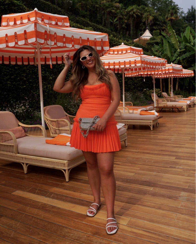 Acler Dartnell Orange Pleated Dress by Acler