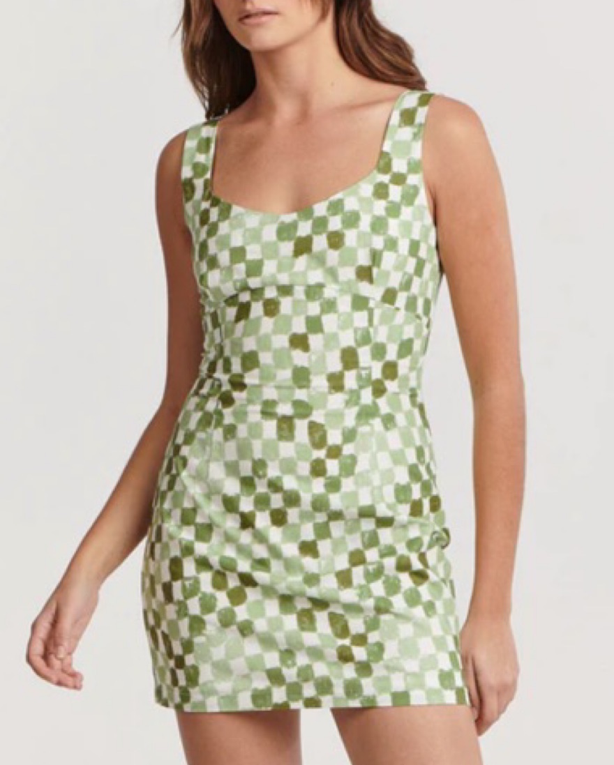  Fitted Linen Mini Dress  - Image 1