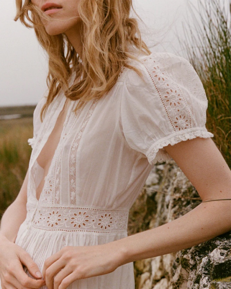 Doen White Windsor Dress by Doen - Pickle