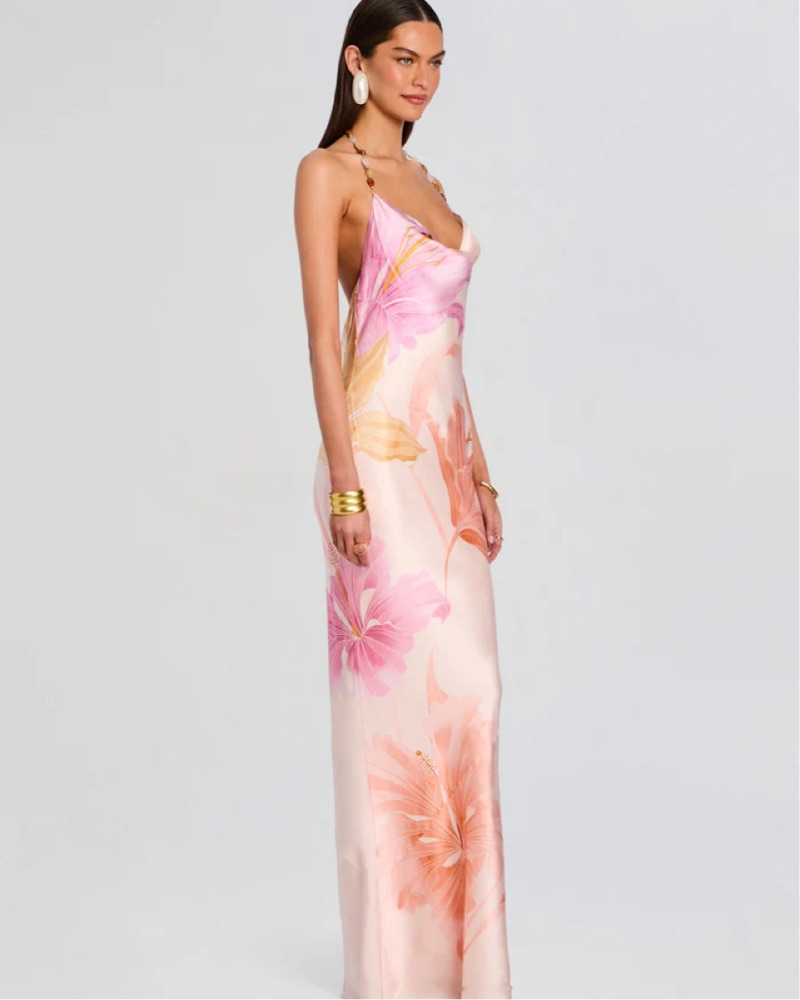 Stunning Silk Retrofete Maxi Dress by Retrofete - Pickle