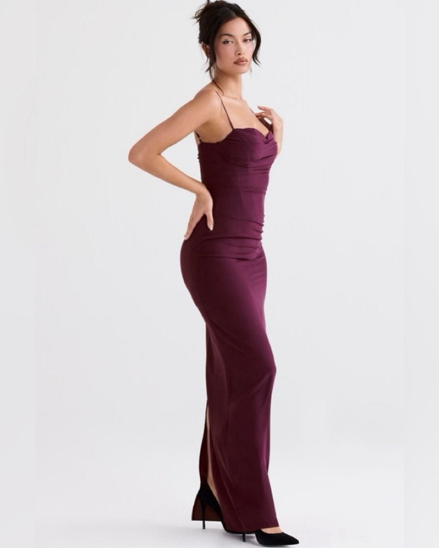 princess polly baby blue dress House of CB Lani Merlot Corset Maxi Dres by House of CB