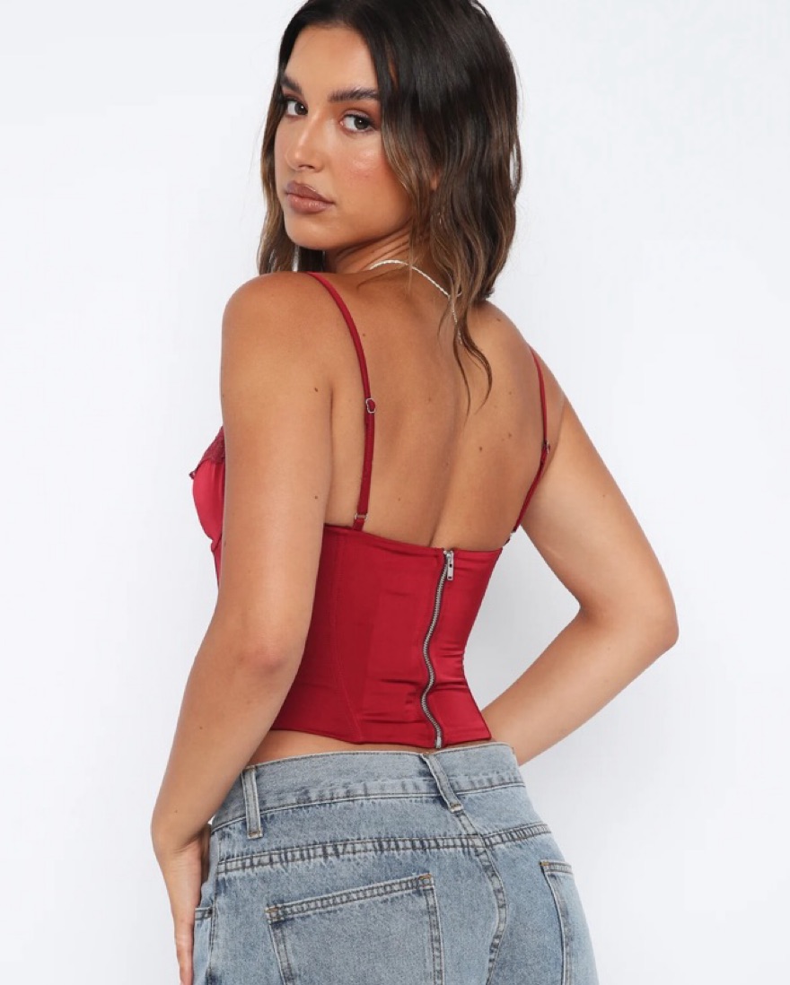 sexy Red Bustier Corset - Image 2