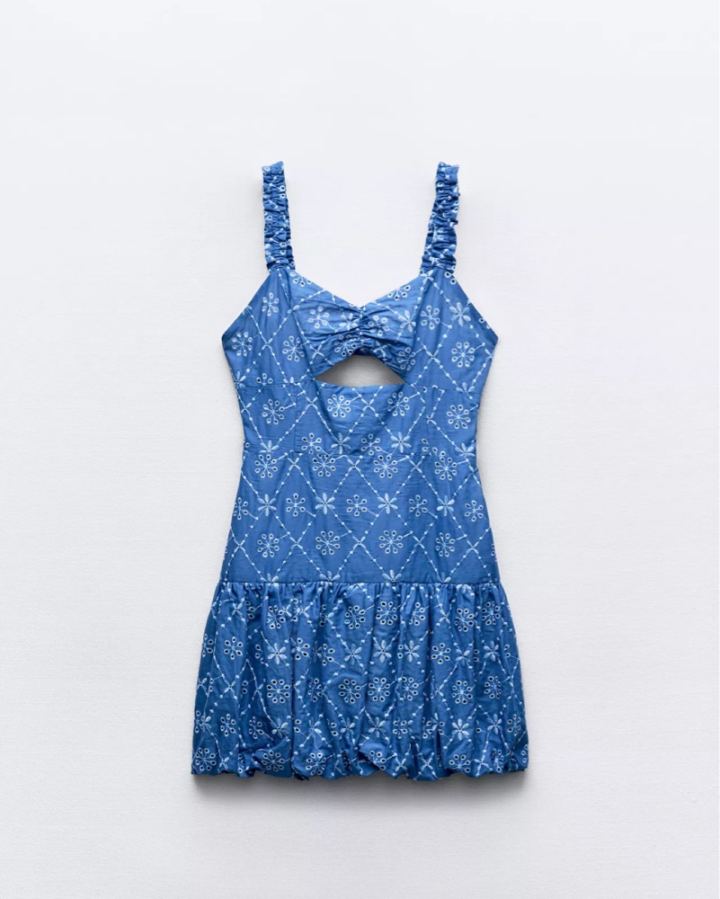 blue dress for baby girl Zara blue floral mini dress – Yourdarlingstyle main image 0