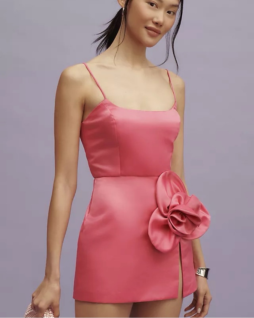 strapless open back dress Pink Rosa Gown  3D Floral Photography Dresses with Removable Sleeves Pink / 24W
