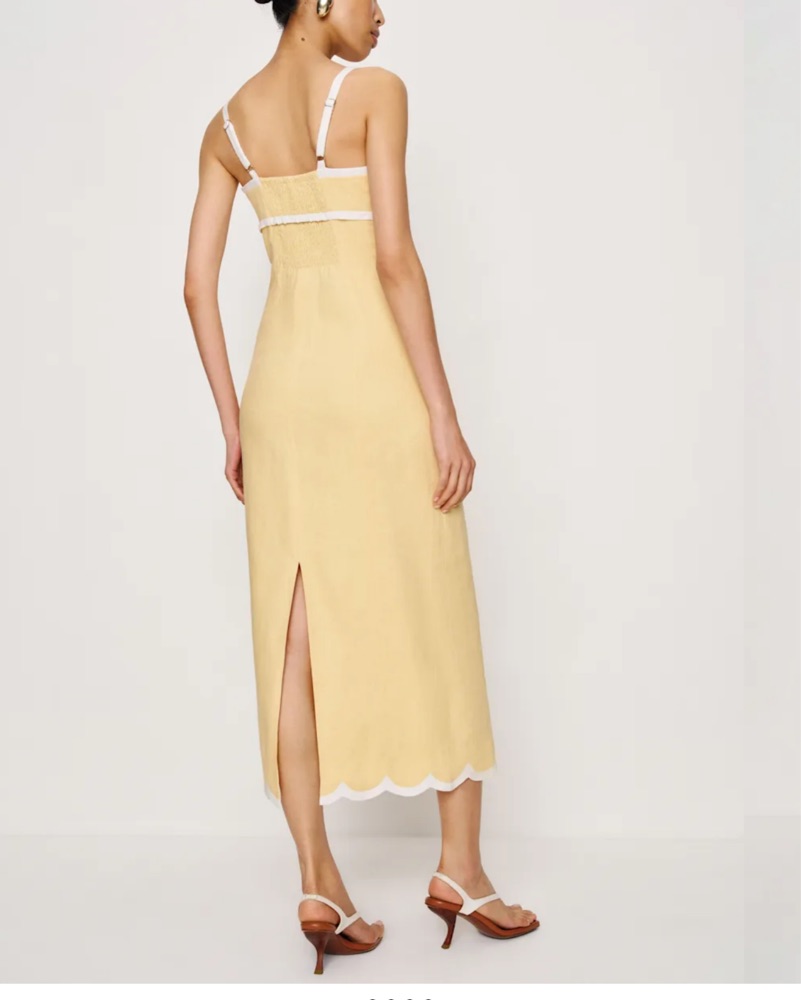 chinese dress ladies Sara Campbell Hoda Linen Midi Dress – Bluefly main image 0