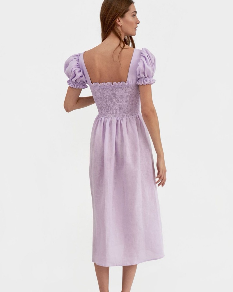 Sleeper Lavender Linen Dress by Sleeper - Pickle