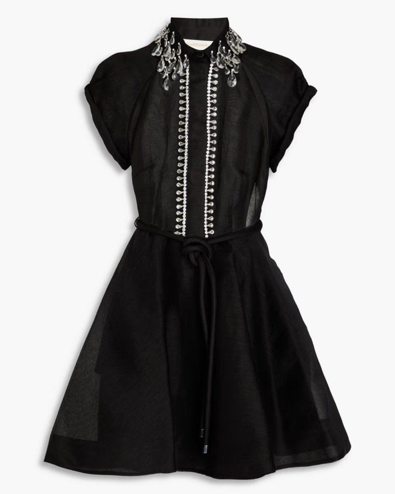 slim fit dress slacks Women's Castaneda Flared Shirt Dress with Long Sleeves