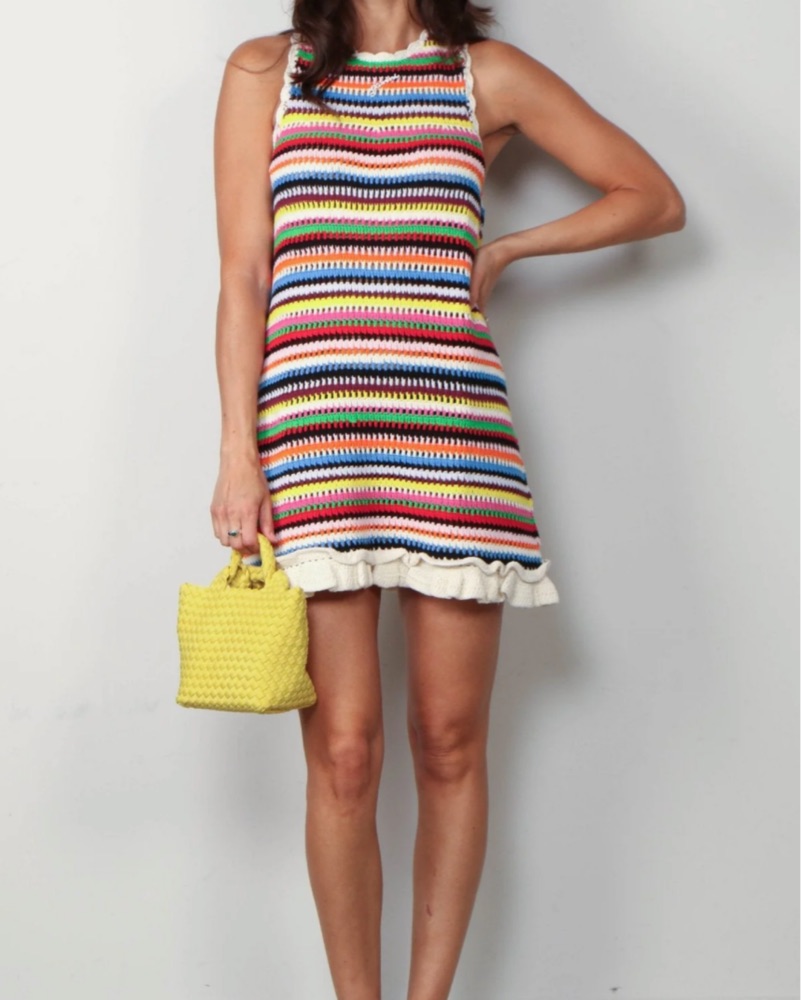 Ganni Multicolor Crochet Halterneck Dres by Ganni - Pickle
