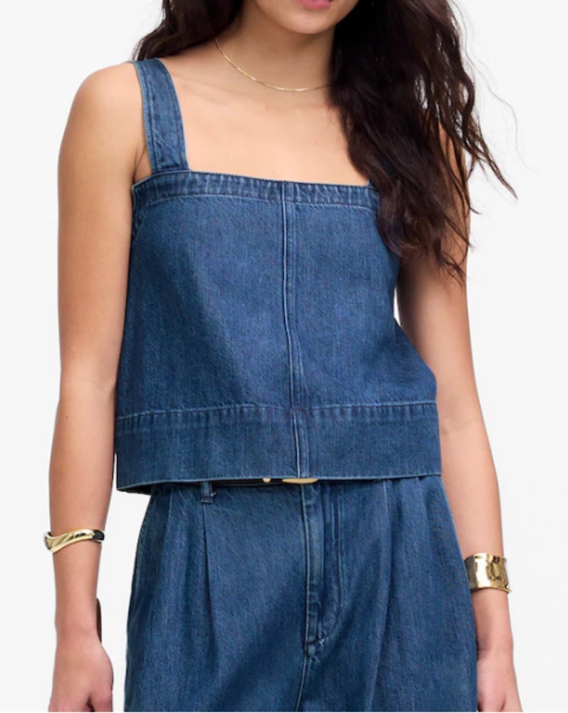 Madewell Denim Blue Squareneck Tank - Image 4