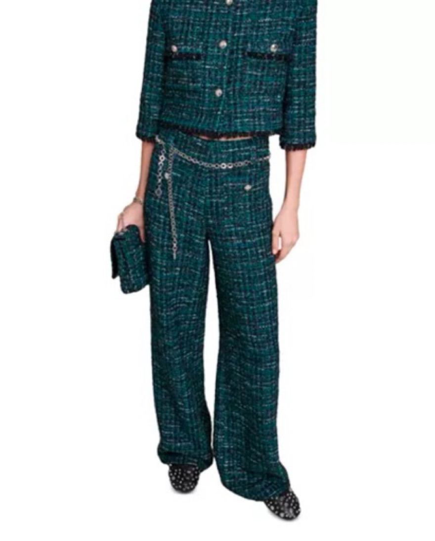 Maje Wideleg Tweed Pants - Image 3