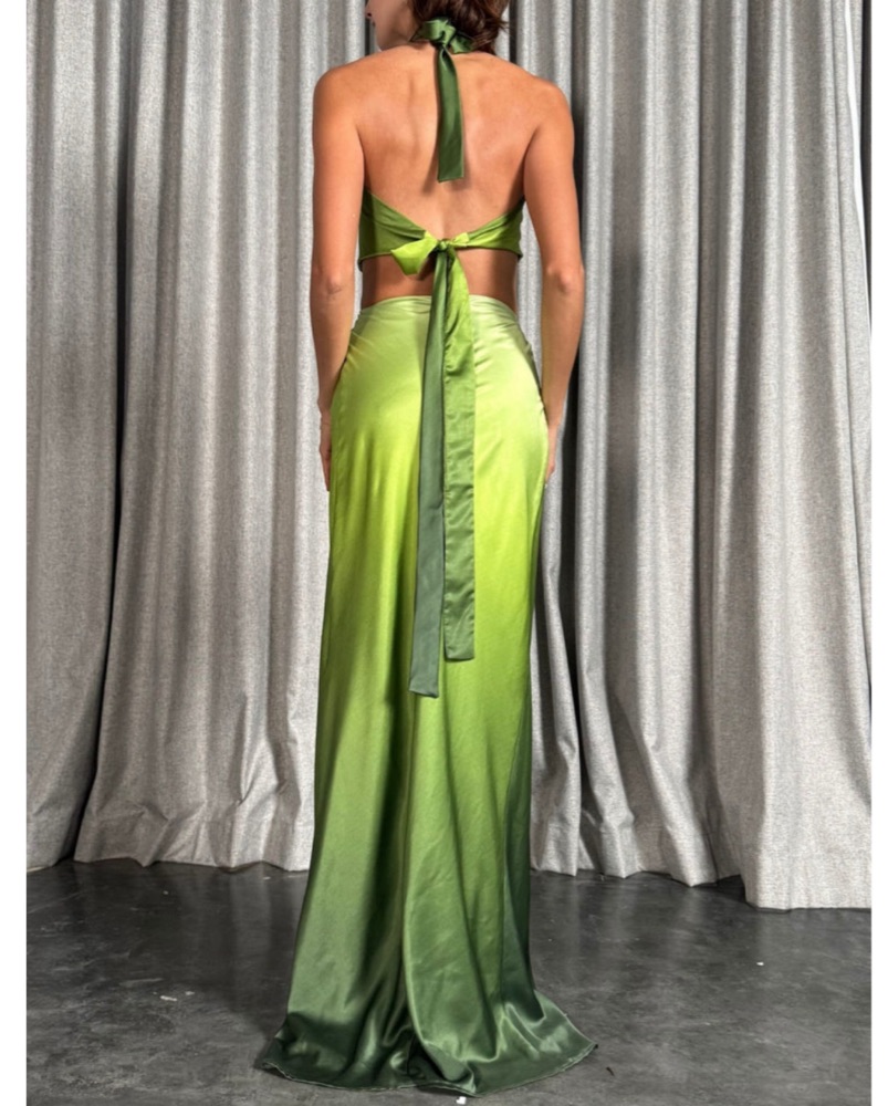 how did woman dress in the 90s Elegant Satin Backless Maxi Dress Women Gown Summer Halter Sleeveless –  ASHORE SHOP main image 0