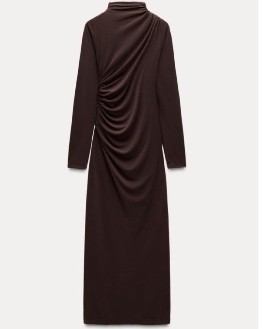 Zara Brown Draped Maxi Dress by Zara - Pickle