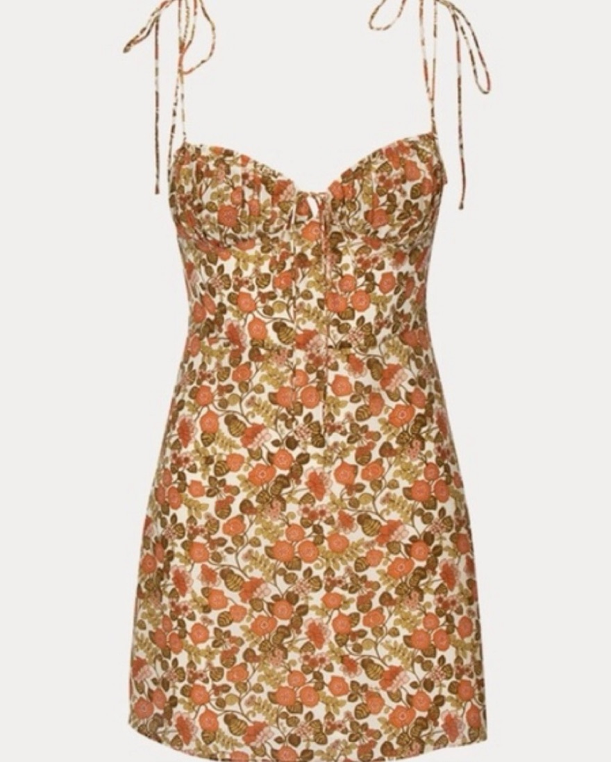 Realisation Par The Devin 70s Mini Dress by Realisation Par - Pickle