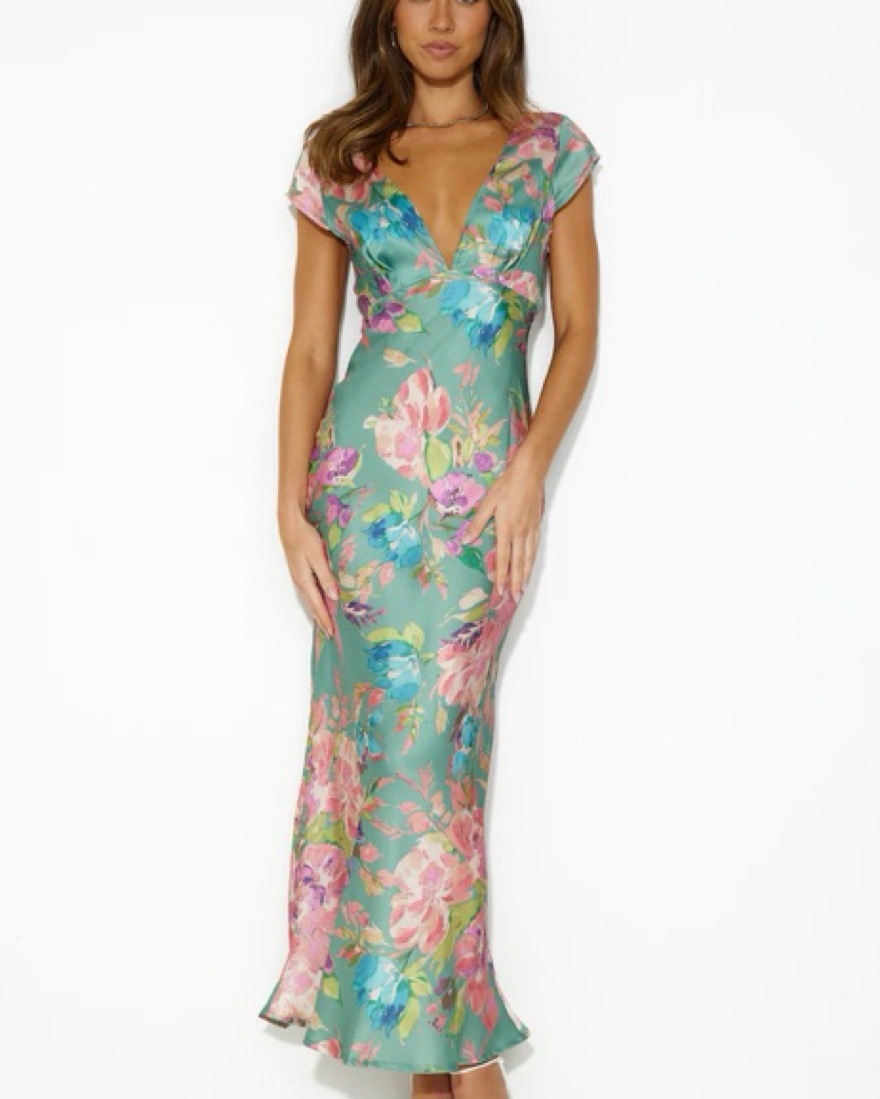 Rainnova Maxi Dress by Hello Molly - Pickle