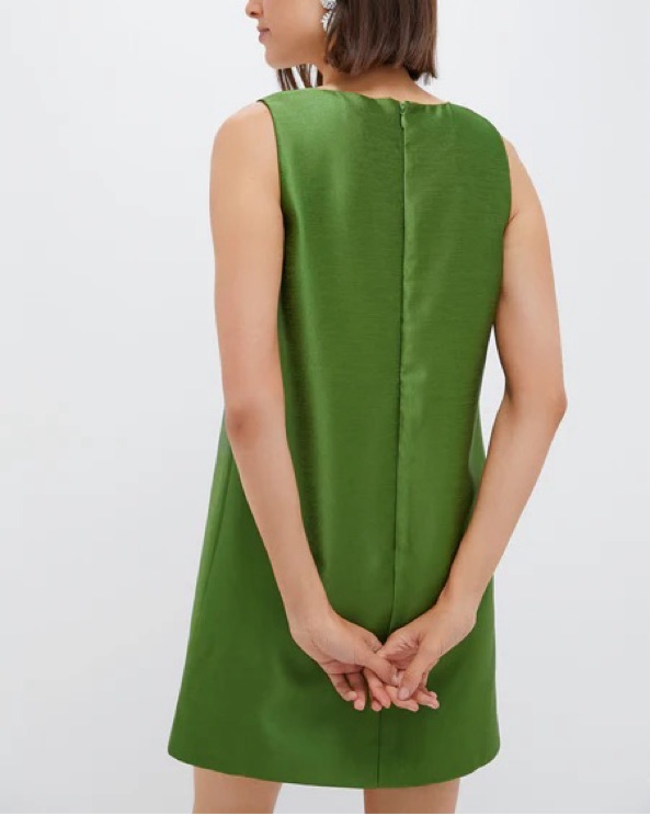 green emerald velvet dress NEW Pomander Place Tuckernuck Ivy Dakotah Green Collar Long Sleeve Shift  Dress S