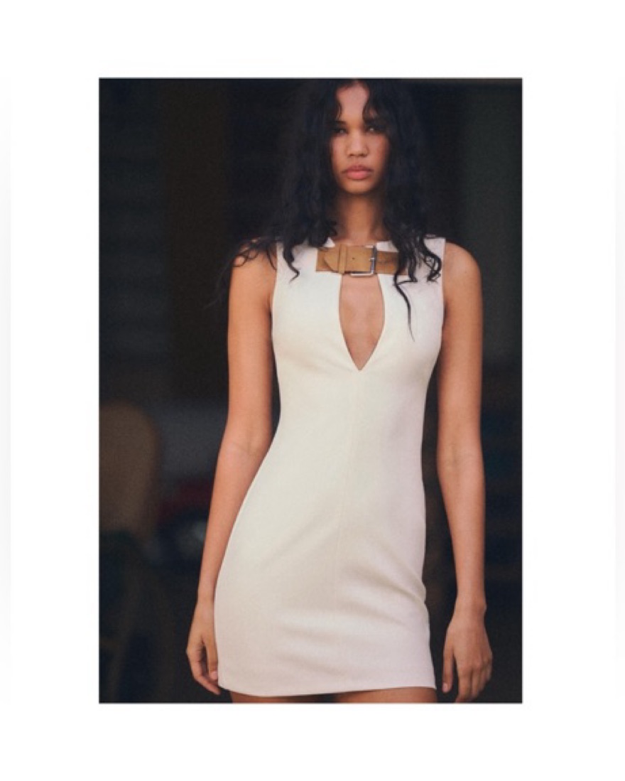 white christmas dresses ZARA Cream Lace Front Chiffon Dress UK XS – Reliked main image 1