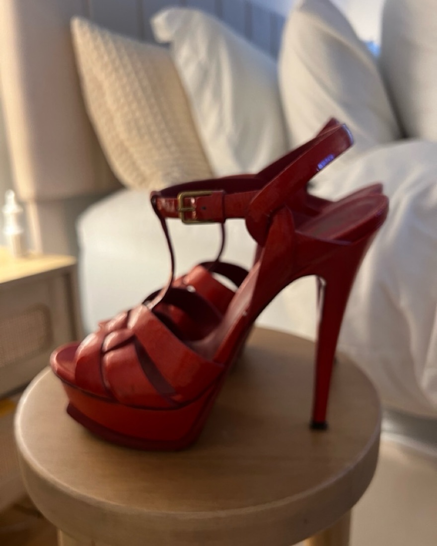 Patent Red Ysl Tribute Sandal - Image 2
