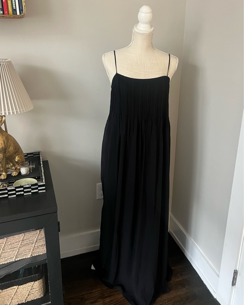 chinese dress ladies Women's Satin Draped Cowl-Neck Maxi Dress, Black, Size 8