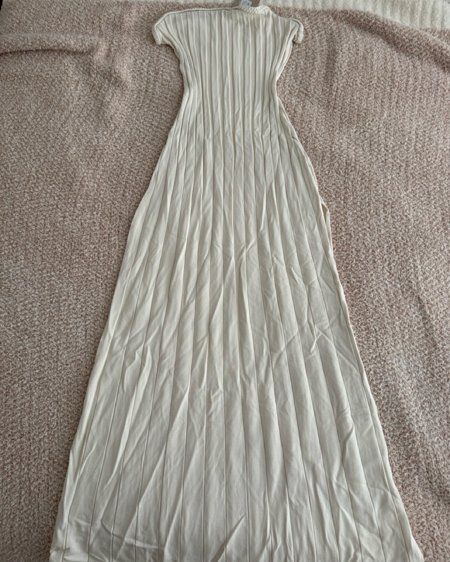 Meshki White Strapless Ribbed Midi Dress by Meshki - Pickle