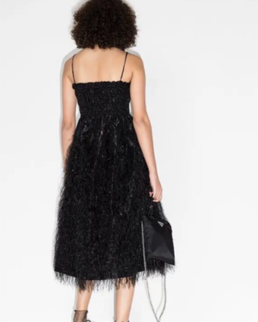 GANNI Feather Detailing Midi Dress - Image 2
