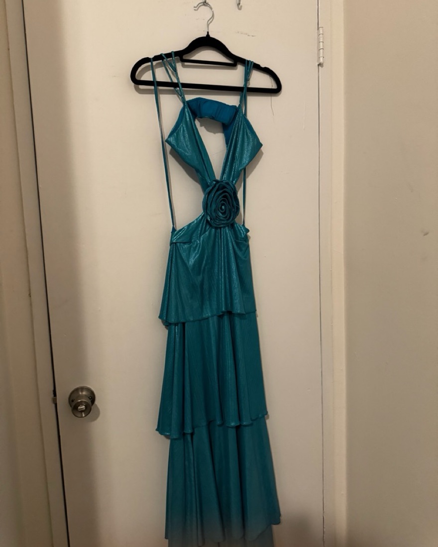 Line and Dot blue metallic maxi dress by Line And Dot - Pickle