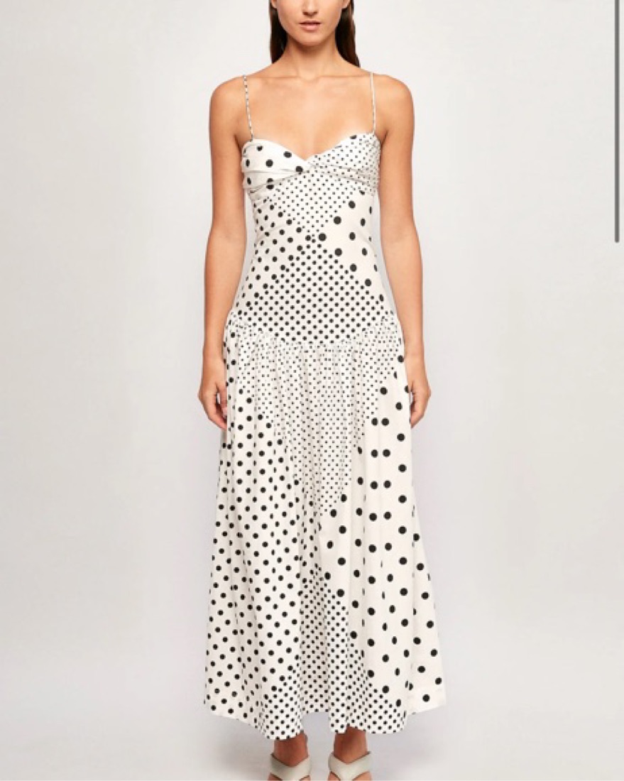 SWF Fitted Polka Dot Midi Dress by SWF - Pickle