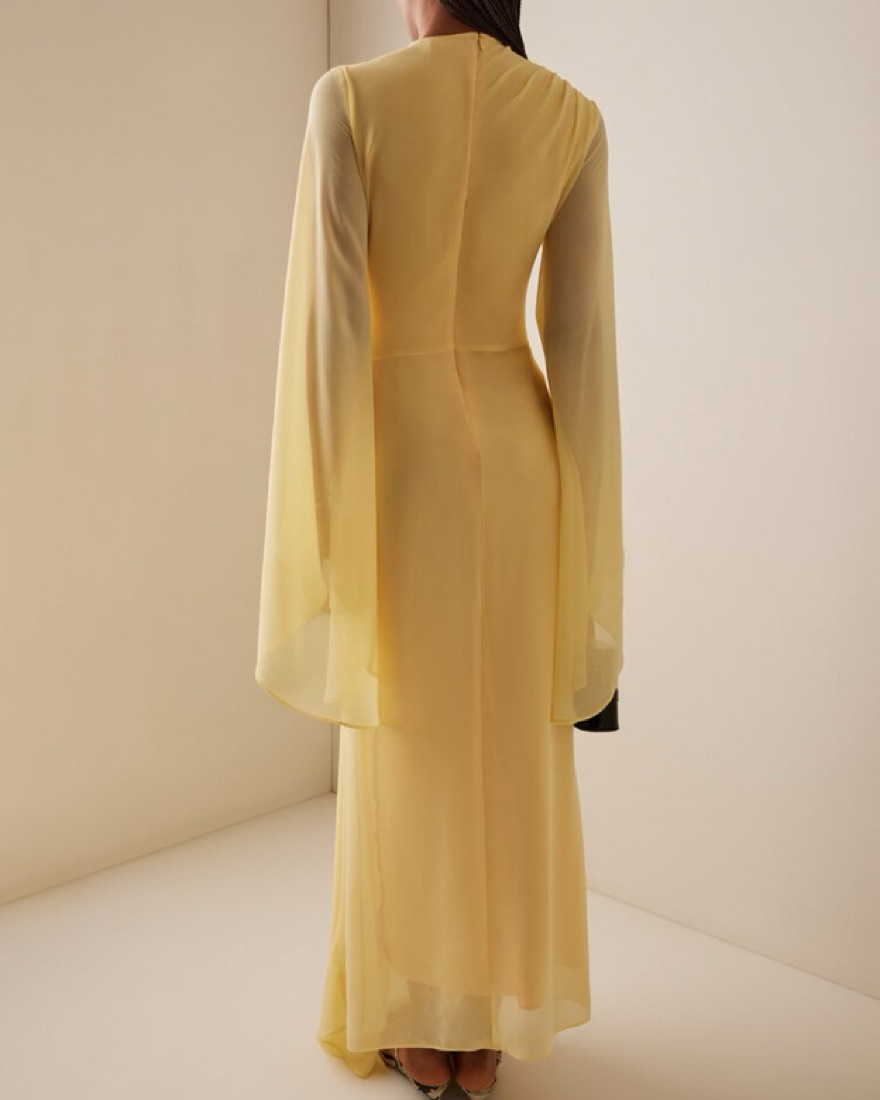 chinese dress ladies PAREO MAXI DRESS SILK CHIFFON LA ROSA – DE LA VALI OFFICIAL main image 1