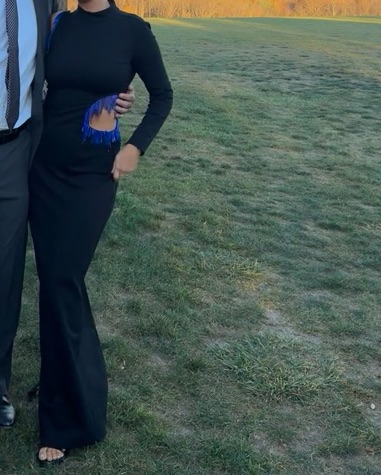 black long sleeve dress open back Black Off Shoulder Long Sleeve Scrunch Butt Open Back Midi Dress Small main image 0
