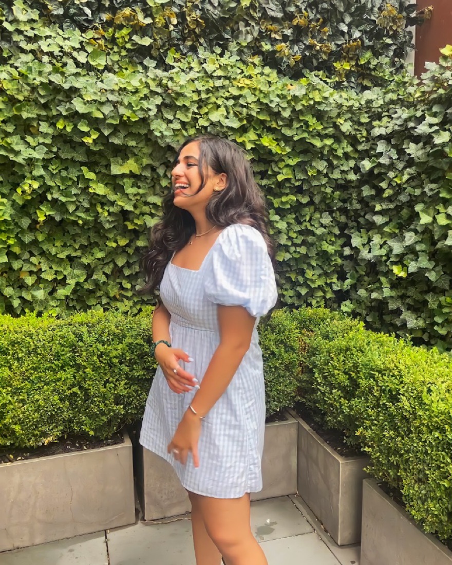 Blue Gingham Puff Sleeve Mini Dress  - Image 2