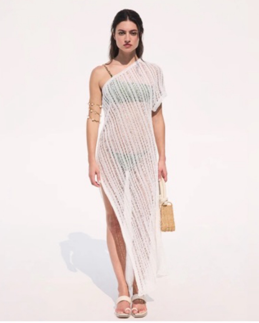 Cult Gaia Madu White Knit Cover Up - Image 1