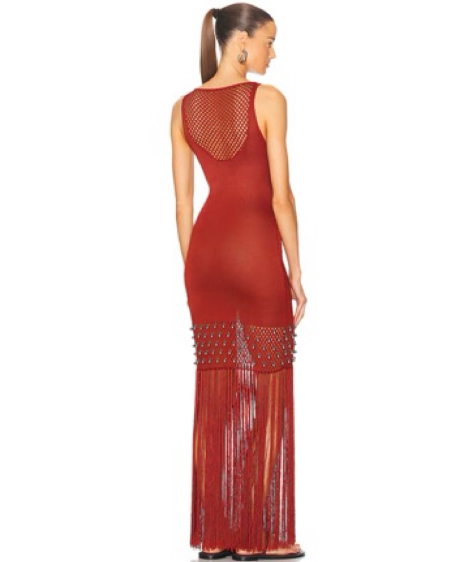 fitted lace wedding dress Paco Rabanne Size 42 Silver & Red Chainmail Heart Dress  Shop Luxe Society