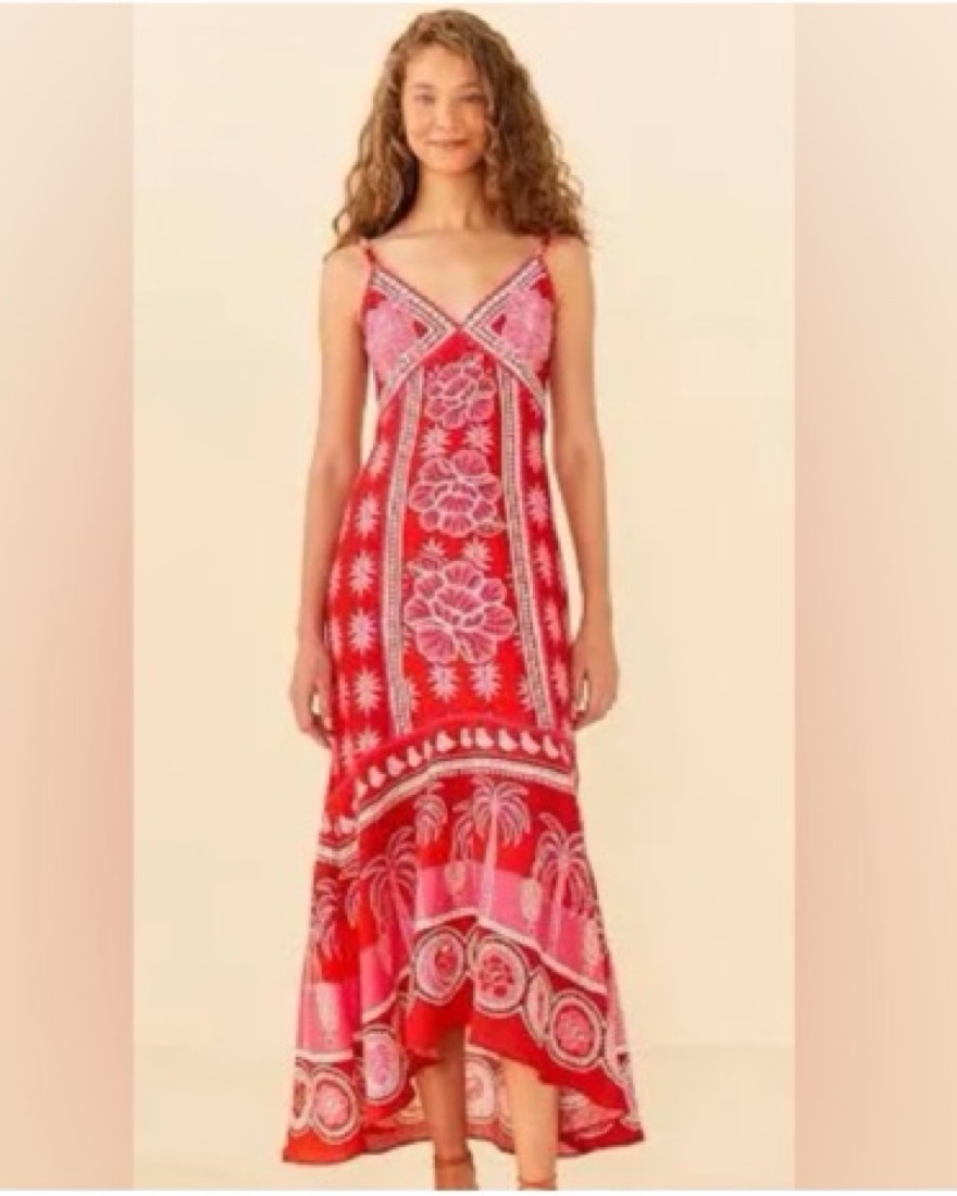 Farm Rio Red Summer Sunrise Maxi Dress by Farm Rio - Pickle