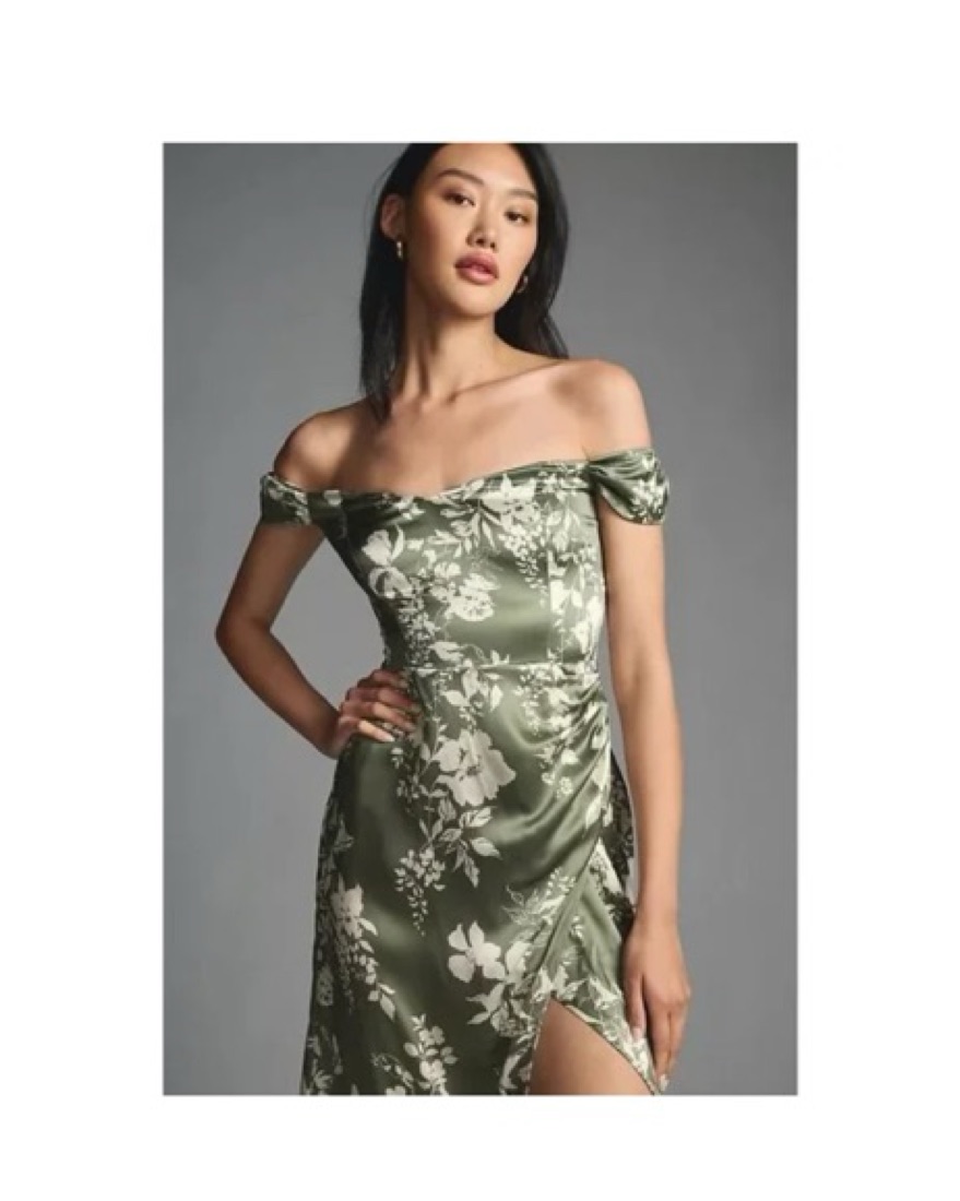 Reformation Green Floral Silk Dress by Reformation - Pickle