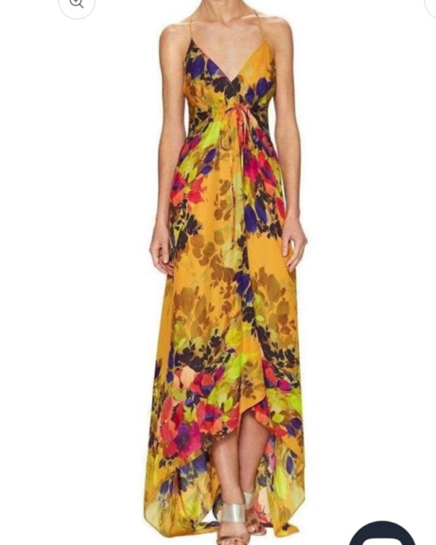 Nicole Miller Botanic Silk Maxi Dress by Nicole Miller - Pickle