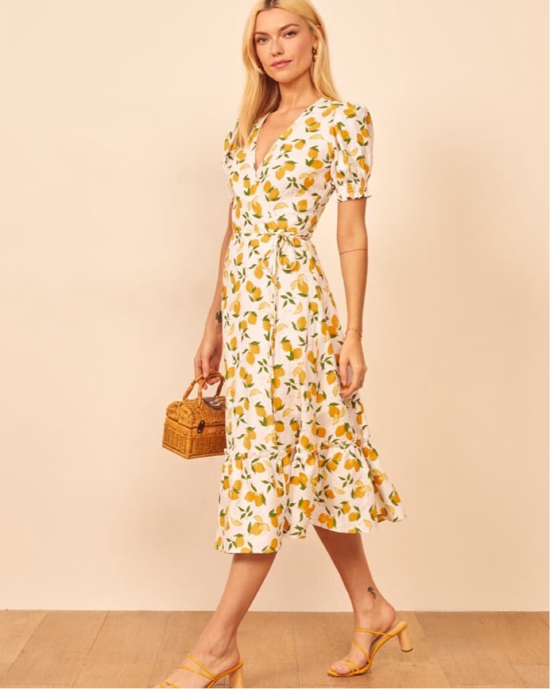 Reformation Lemon Printed Linen Dress - Image 2