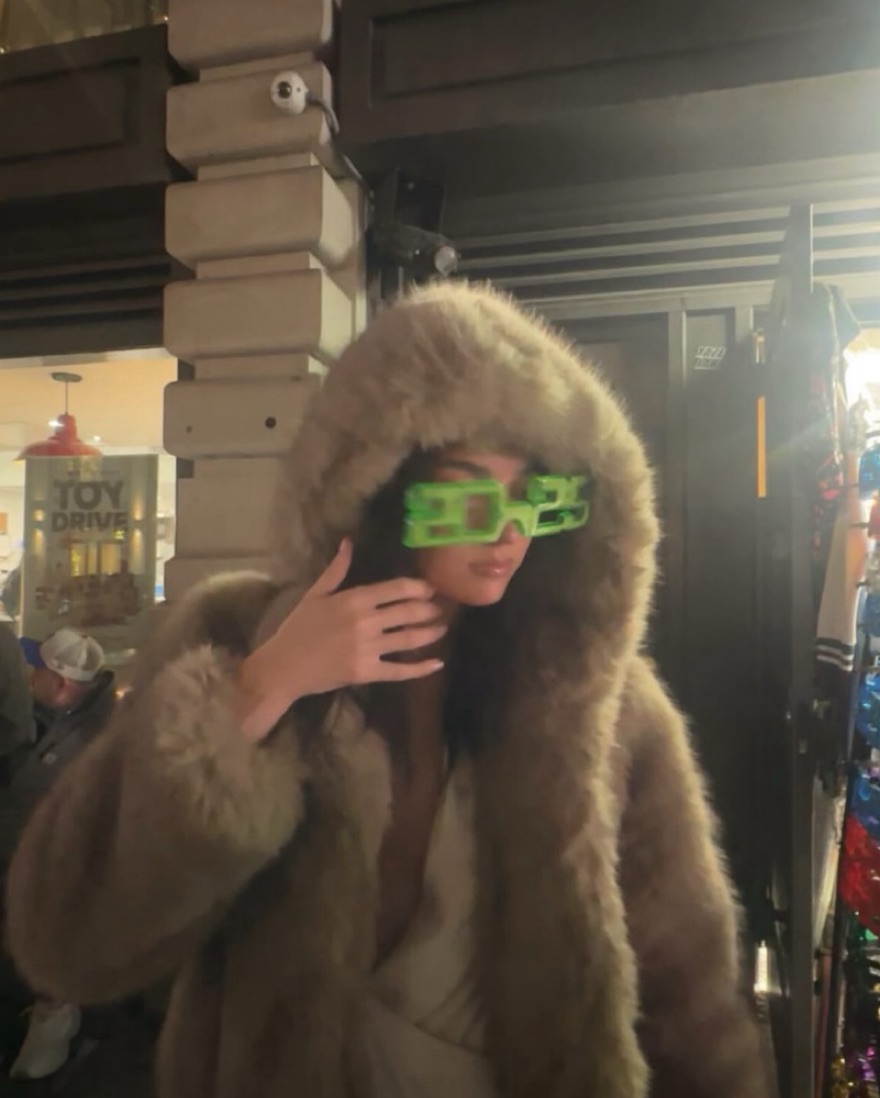 Zara Hooded Fur Coat - Image 1