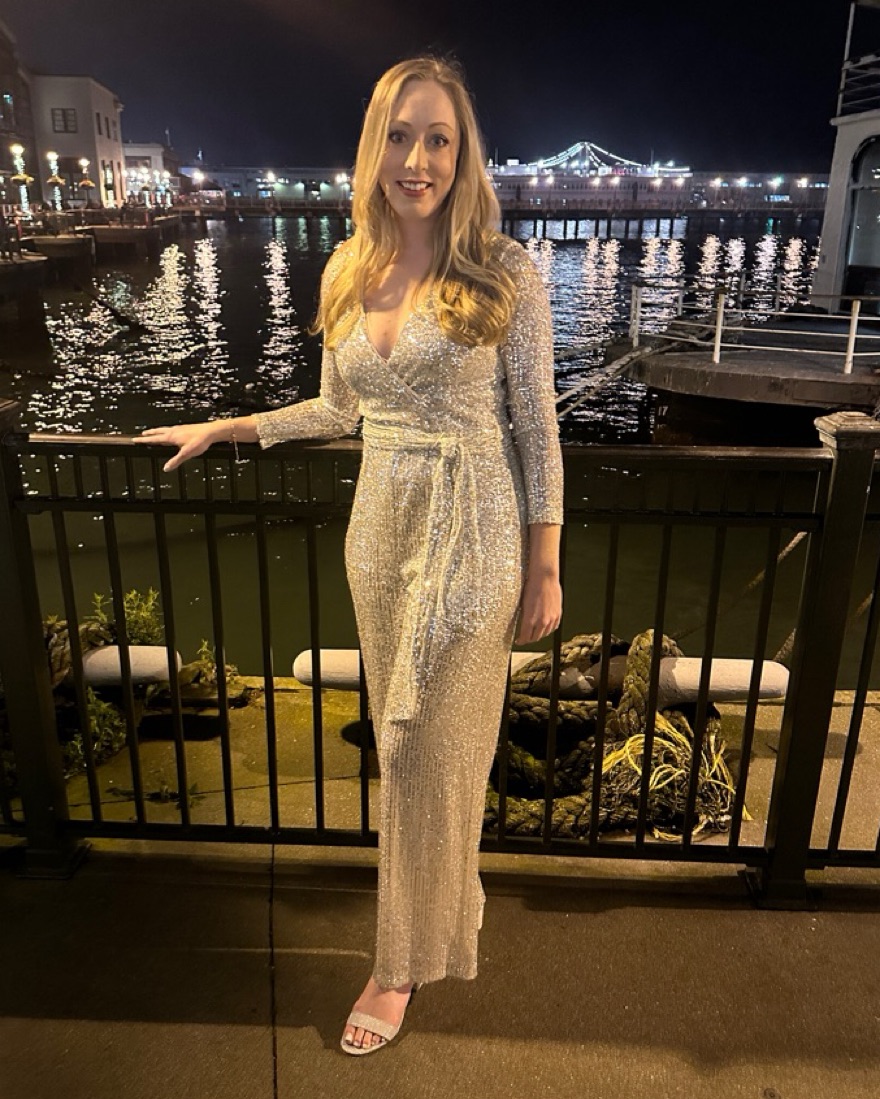 Eliza J Sequin Wrap Jumpsuit - Image 1