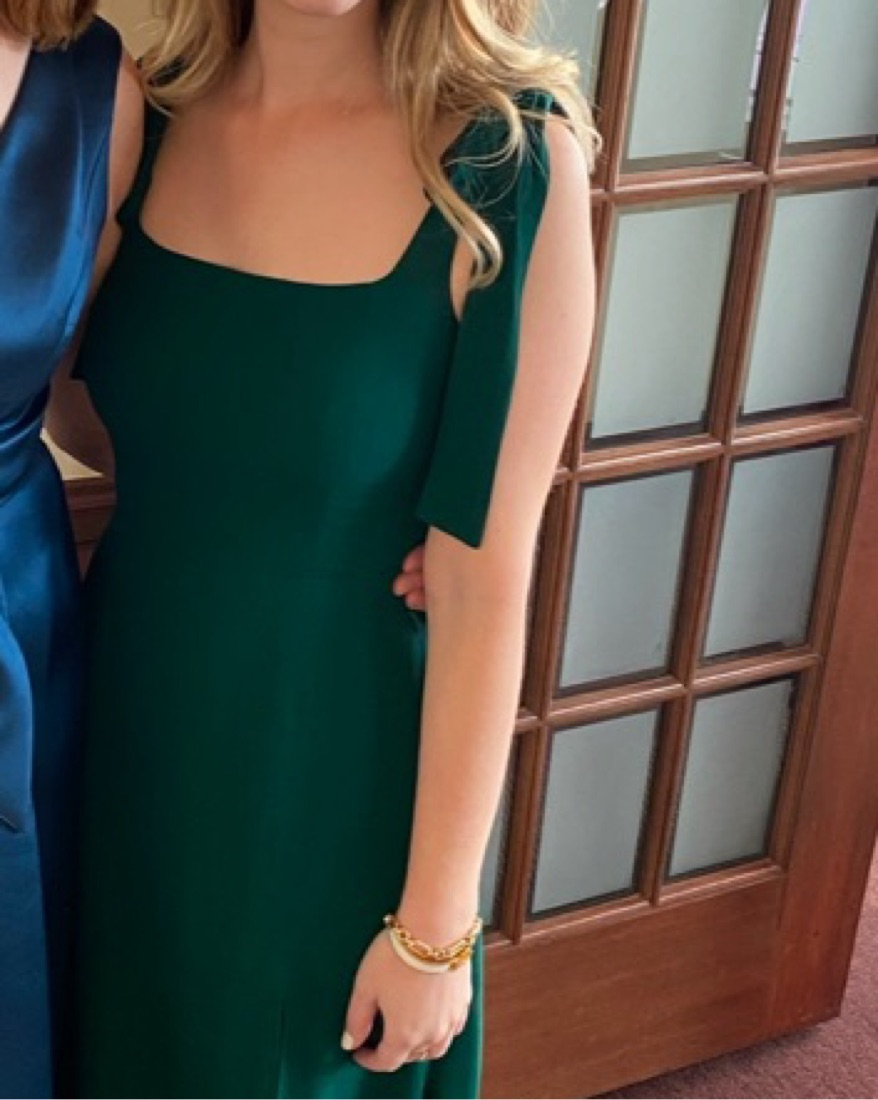 green neck tie dress Mac Duggal Women's Soft Tie Halter Neck High Slit Gown - Green - Size 6