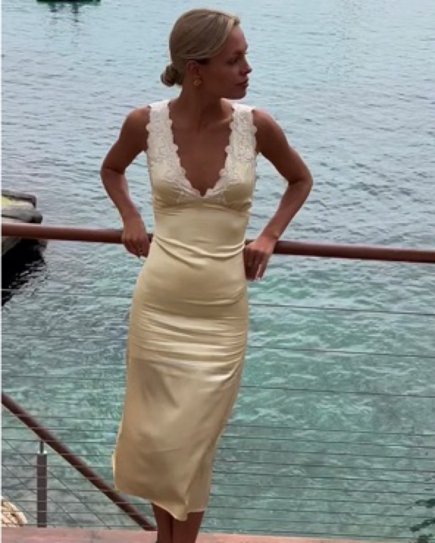 Yellow The Label Roxi Midi Dress - Image 1