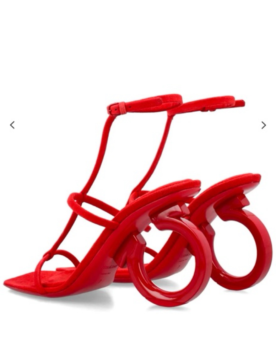 Ferragamo Elina Square-Toe Sandals Heels - Image 3