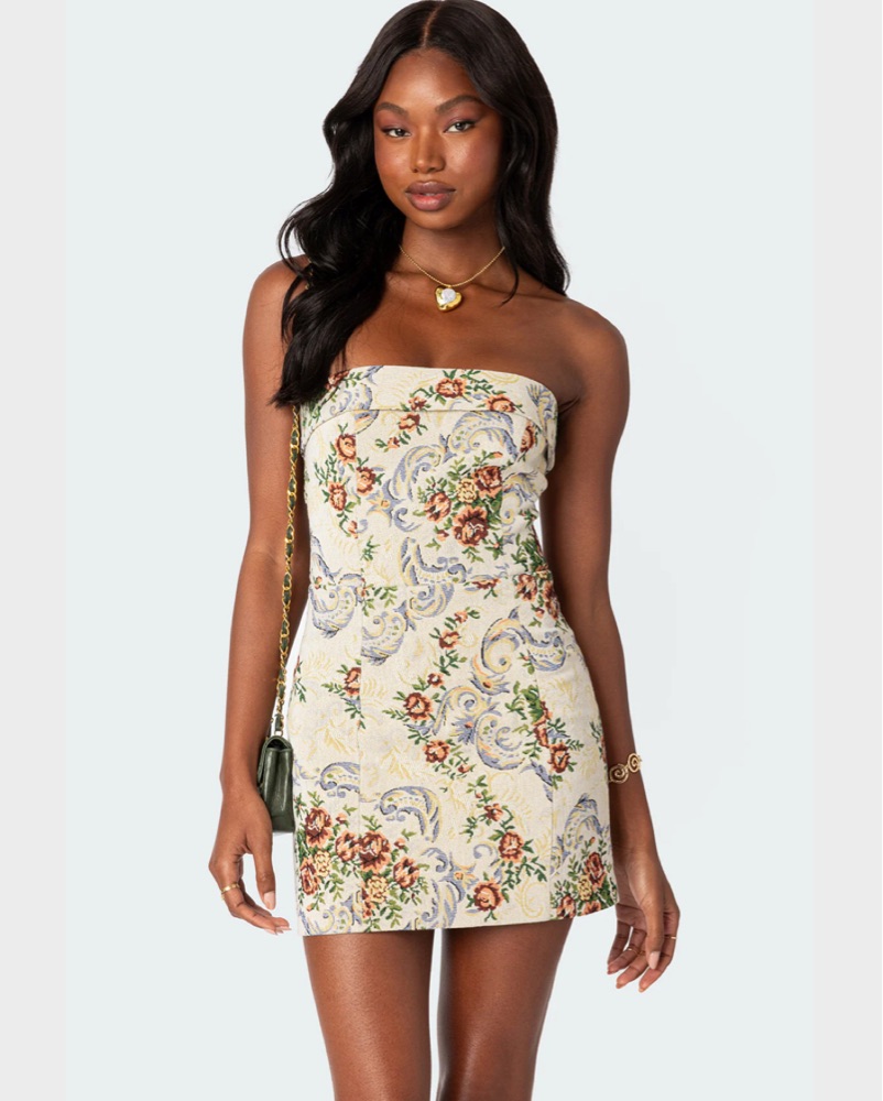 Edikted Women’s Tapestry Mini Dress - Image 1