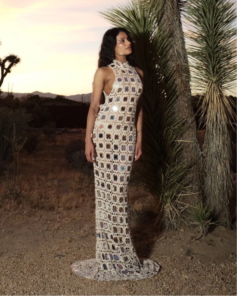 Crochet Mirror Cover Up Maxi Dress by Delfi Collective - Pickle