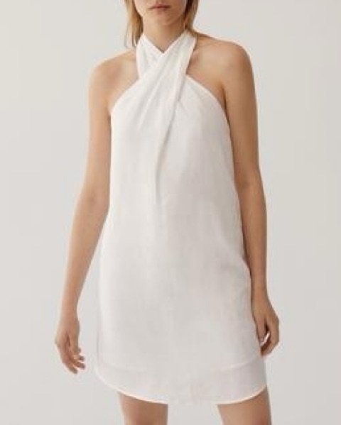 Oysho White Linen Halter Dress by Oysho - Pickle