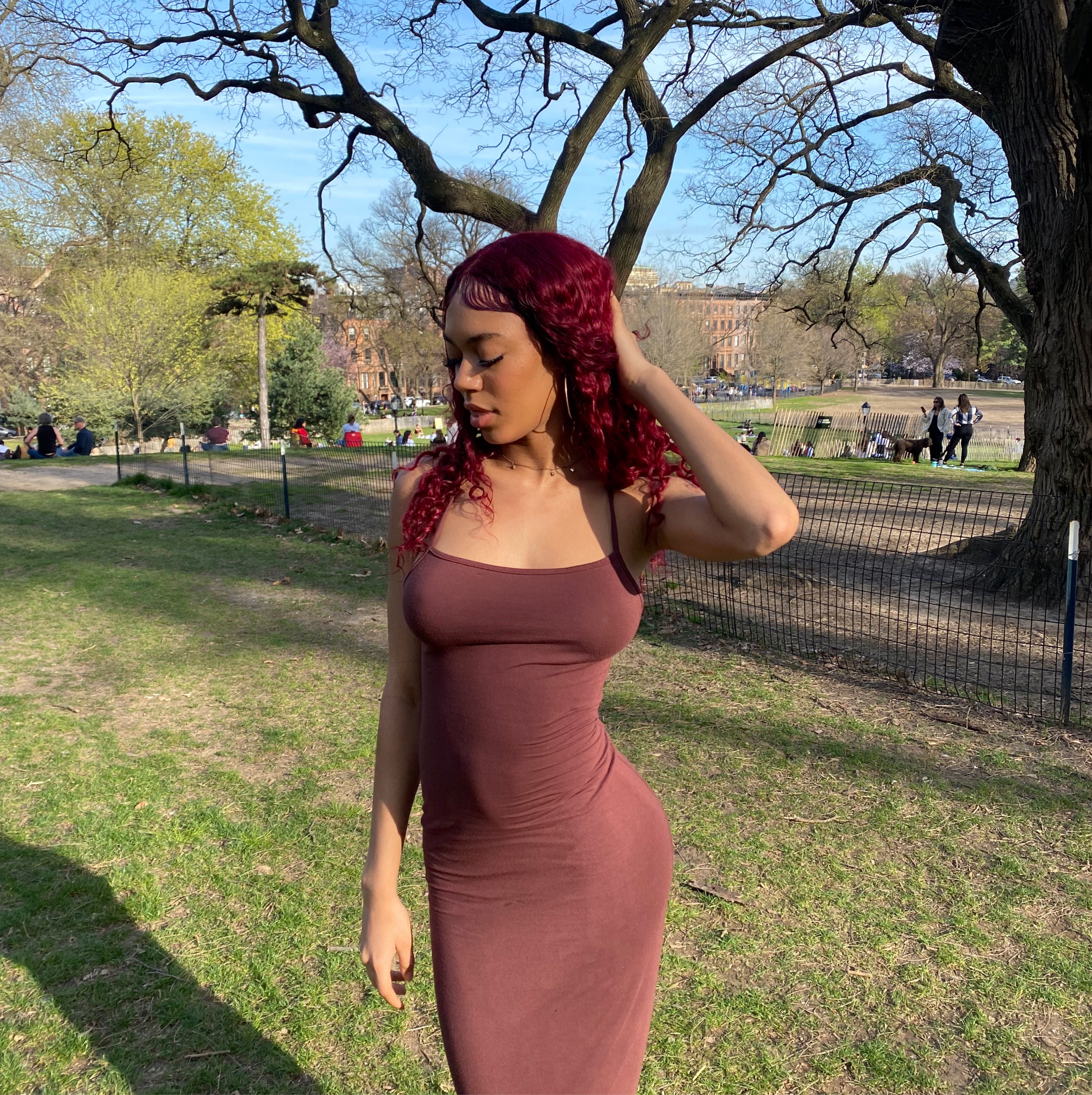 Brown Skims Dupe Dress by Shein - Pickle